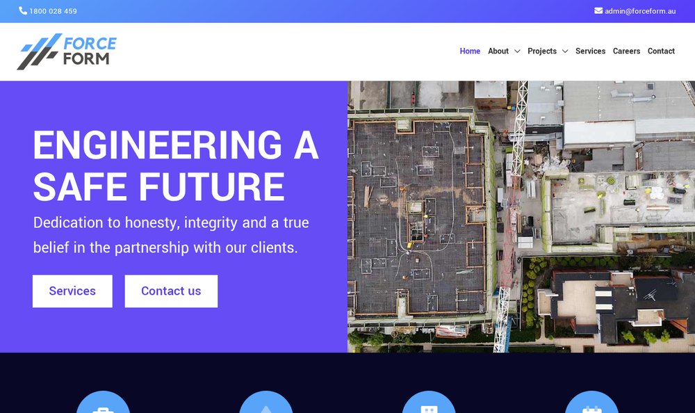 Force Form website built by Evolve
