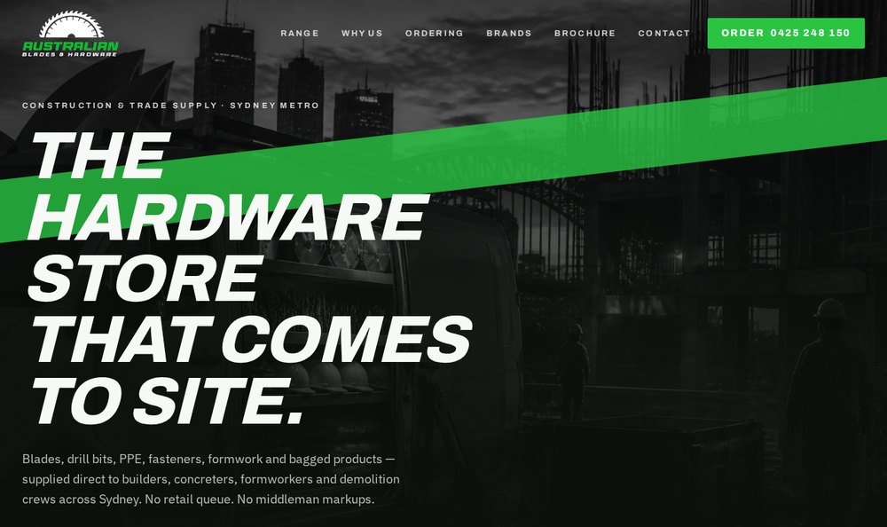 Australian Blades & Hardware website